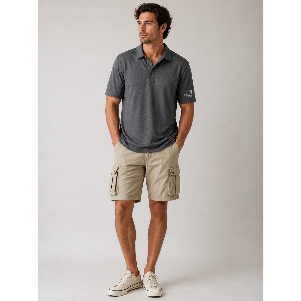 G/FORE Mens XL Spyglass Hill Golf Performance Polo Shirt Charcoal Heather Grey